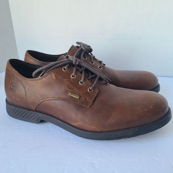 Timberland A1SNK Oxford Shoes Mens 9.5 Brown Leather Gore-Tex Waterproof Aerocor main image 5